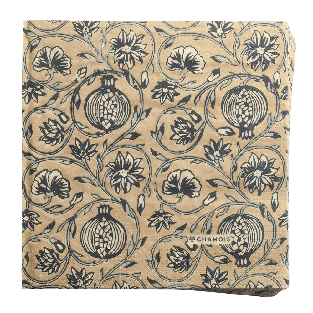 Chamois Tangier Pomegranate servett 40x40 cm 50-pack beige/blå