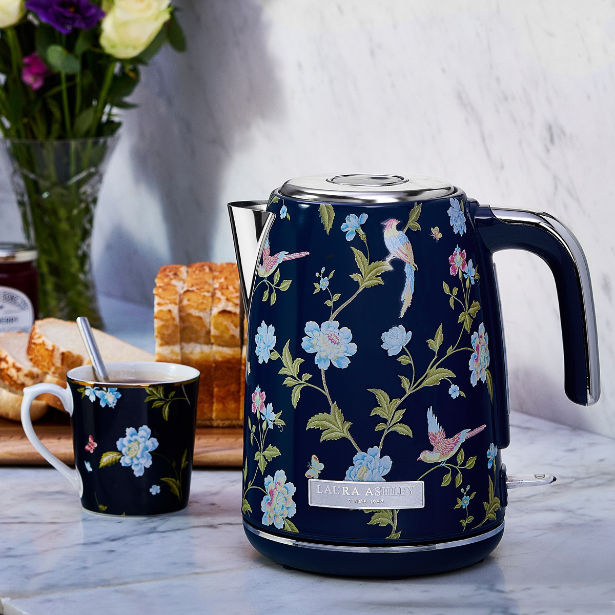Laura Ashley Jug vattenkokare elektrisk 1,7 L Elveden Navy