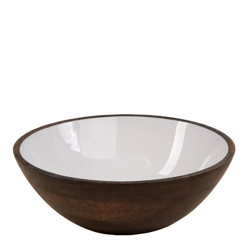 Bolle mangotre 30 cm rustic brown/hvit