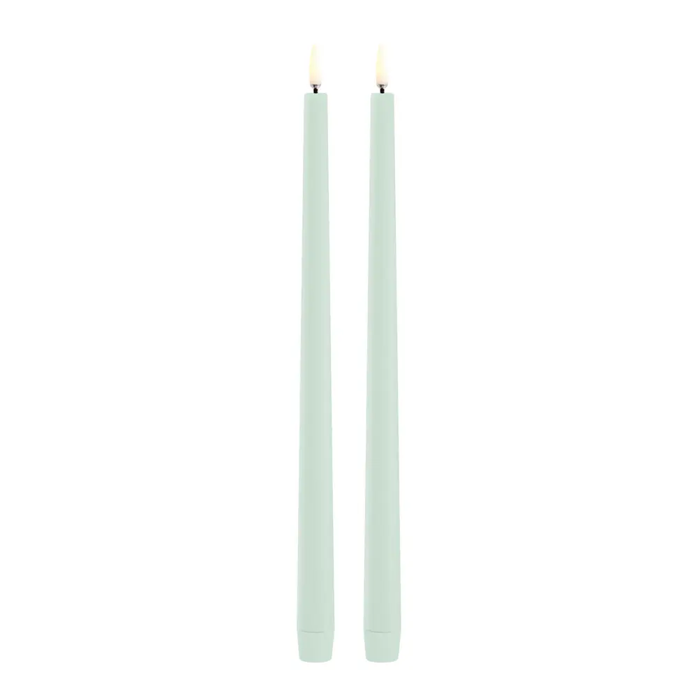 Taper Candles slim LED Kruunukynttilä 2,3x32 cm 2 kpl Dusty Green