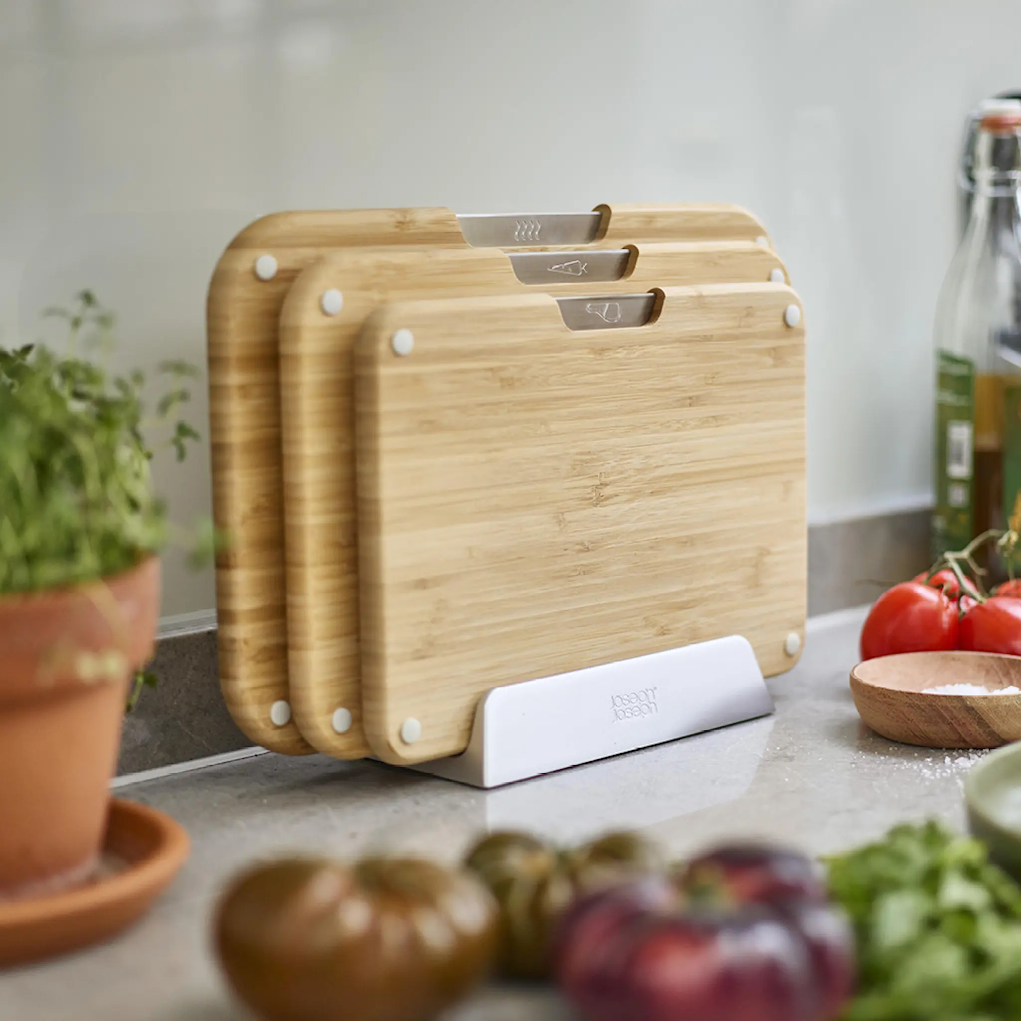 Joseph Joseph Nest Boards skjærebrett i tre 3 stk bambus hover