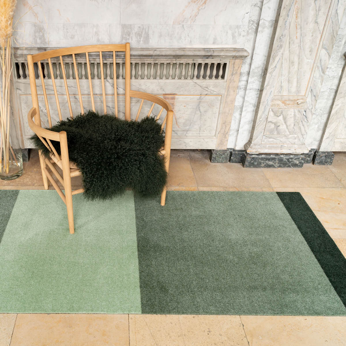 Tica Copenhagen Stripes horisontal gulvmatte 200x90 cm green