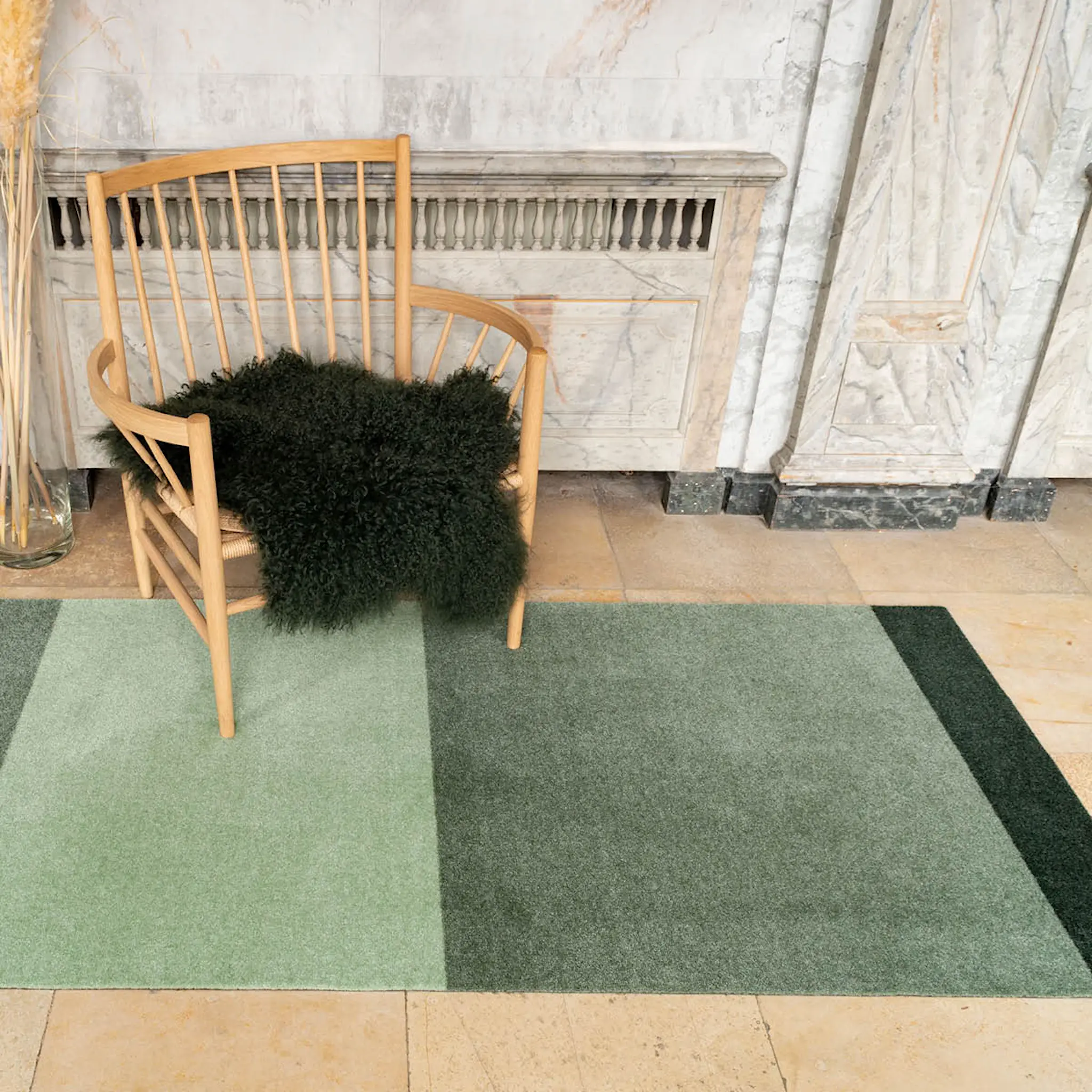 Tica Copenhagen Stripes Horizontally golvmatta 200x90 cm grön