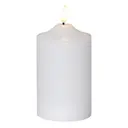 Flamme LED-Blockljus med timer 15 cm Vit