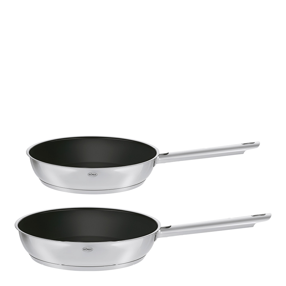 Rösle - PureElements Paistinpannusetti 20+28 cm Teräs/Musta