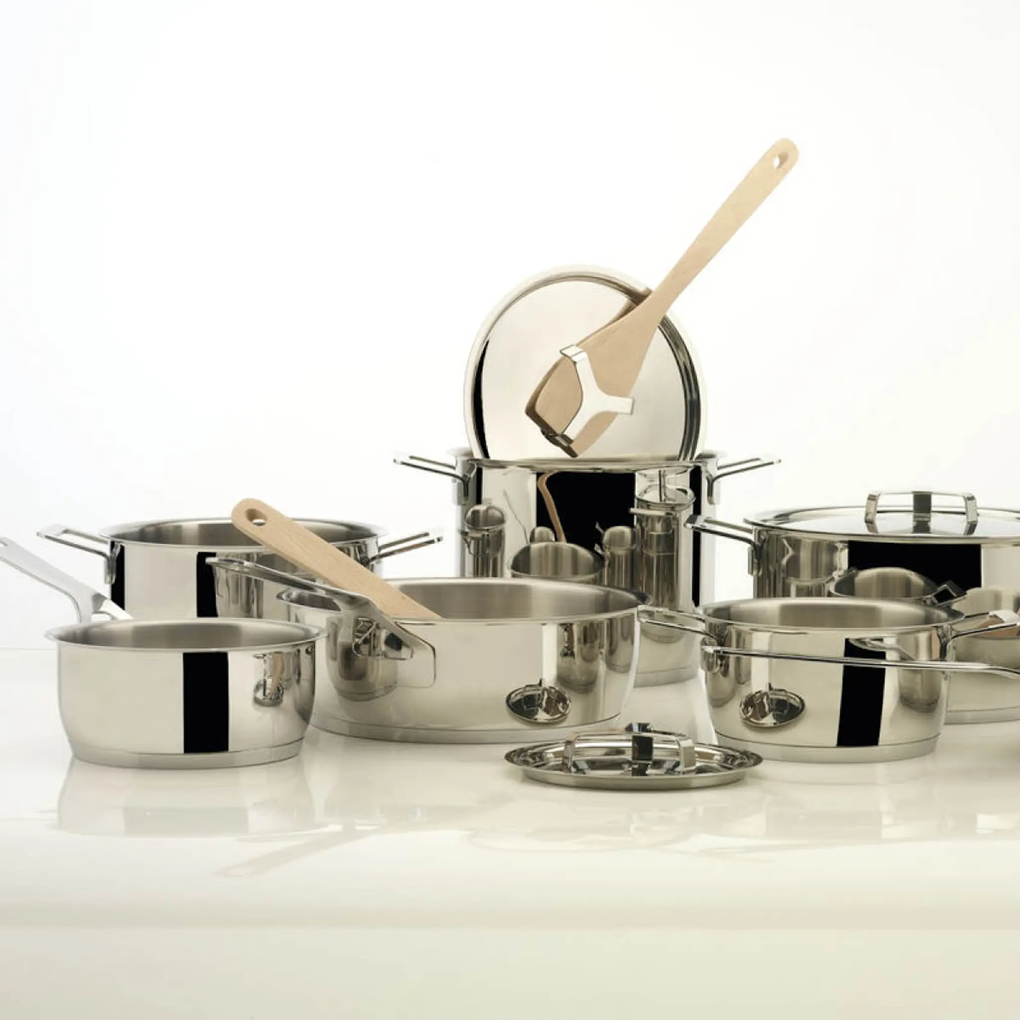 Alessi Pots&Pans kastrullset 7 delar stål