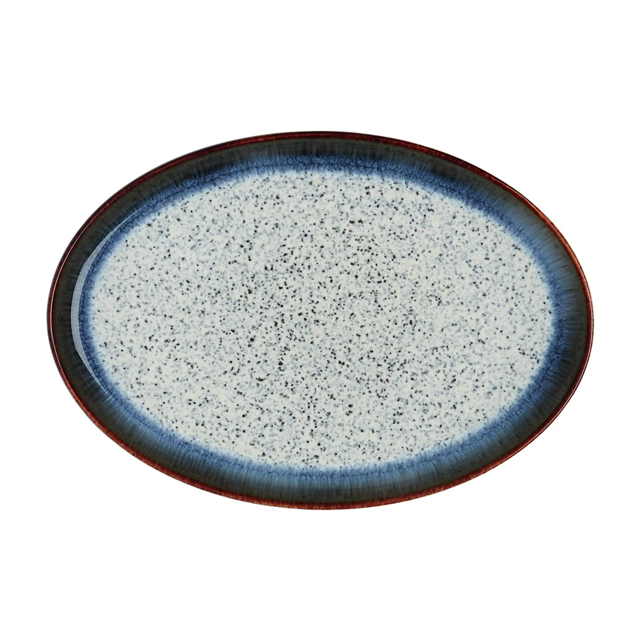 Denby Halo Oval Bricka 18,5x 27 cm Grå/Svart