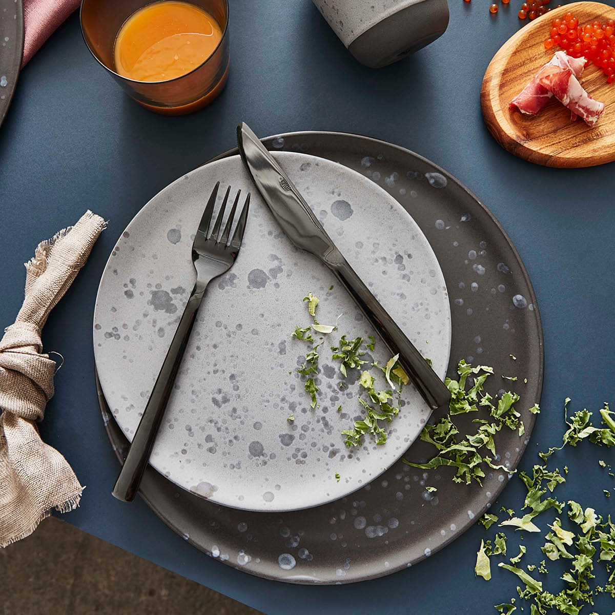 Aida Raw Frukosttallrik 23 cm Grå Spotted