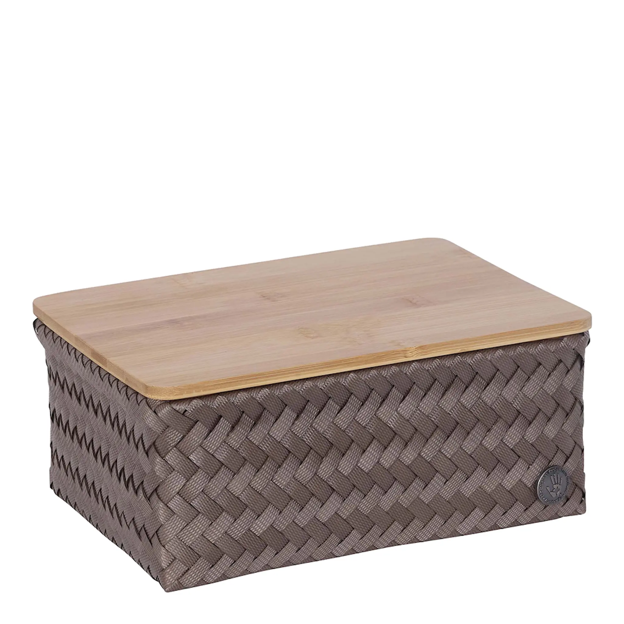 Handed By Top Fit Medium høy oppbevaringskurv m/lokk 24x18x11 cm taupe