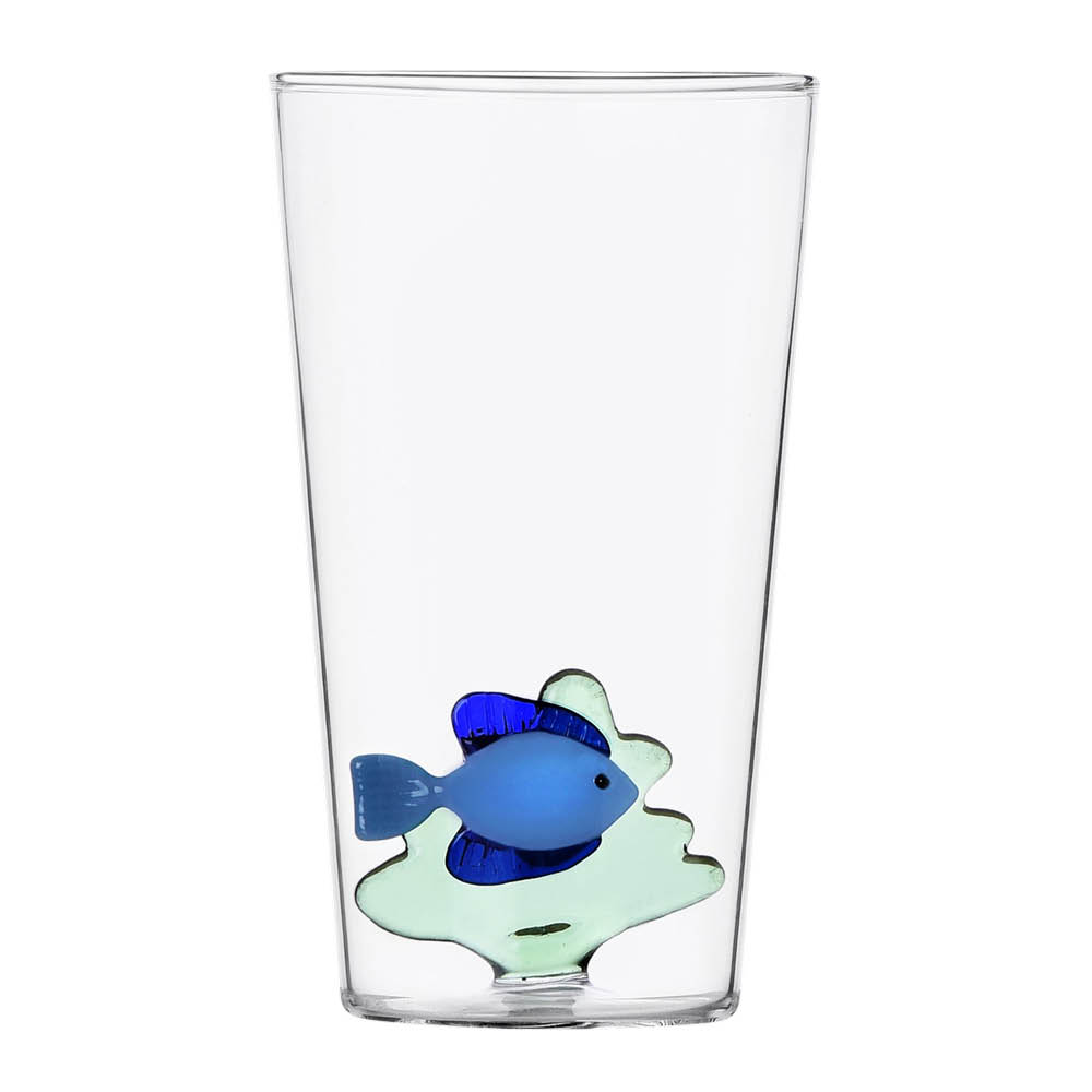 Ichendorf Milano Marine Garden longdrinkglas 45 cl blå fisk och grönt sjögräs