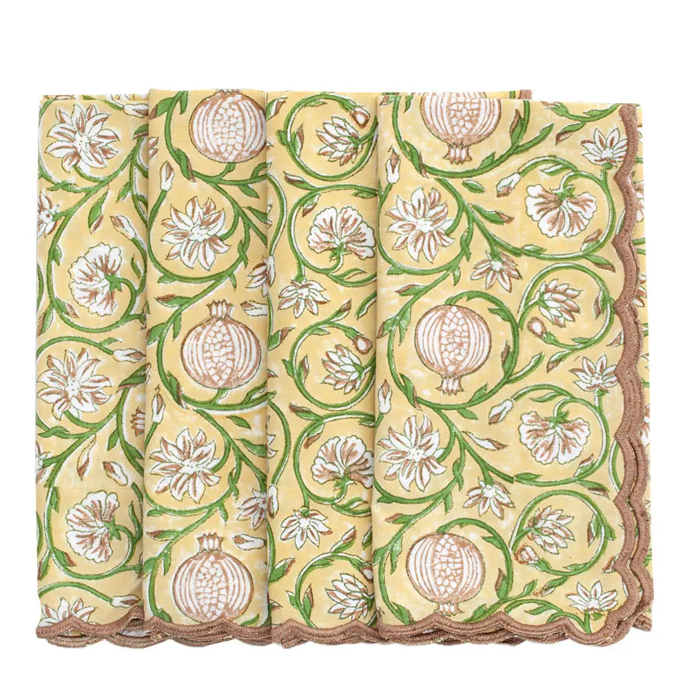 Tangier Pomegranate Lautasliina scallop 50x50 4 kpl Butter Yellow