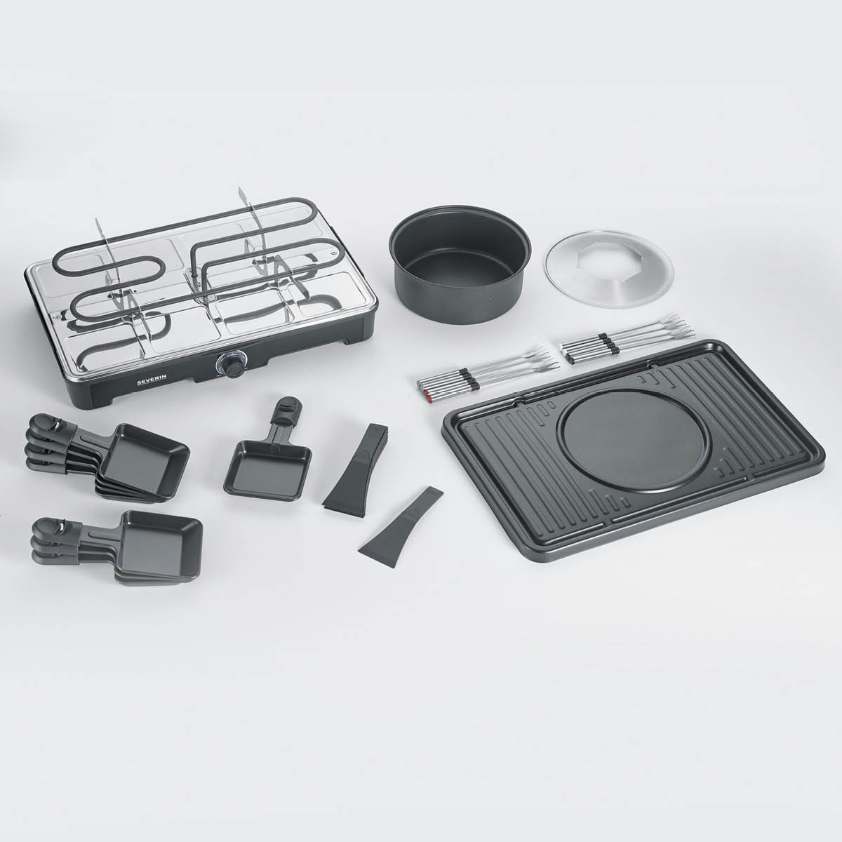 Severin Fondue- och raclettegrill 2-i-1 RG 2347 svart
