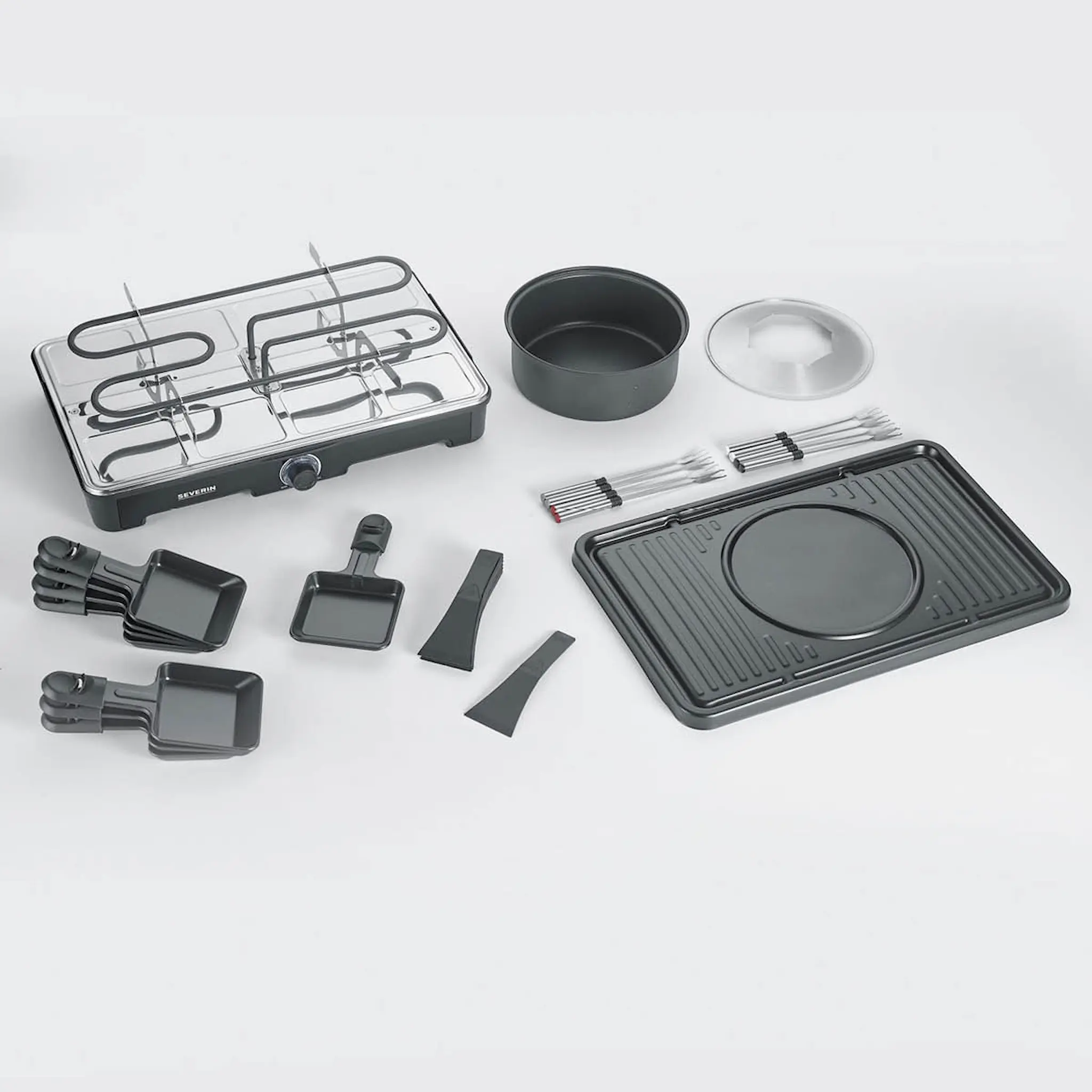 Severin Fondue- ja raclettegrilli 2-in-1 RG 2347 musta