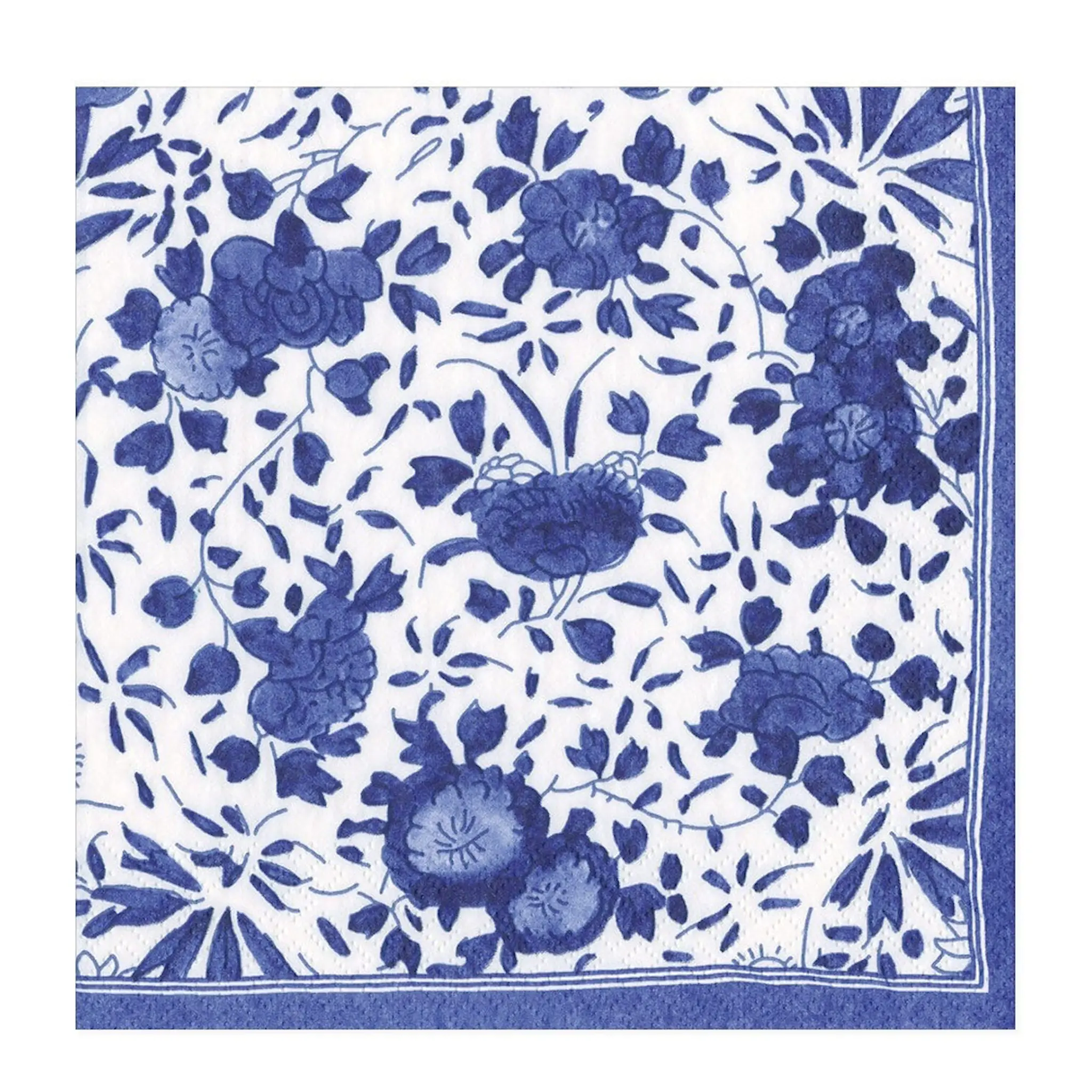 Caspari Delft servett 33x33 cm 20-pack blå/vit