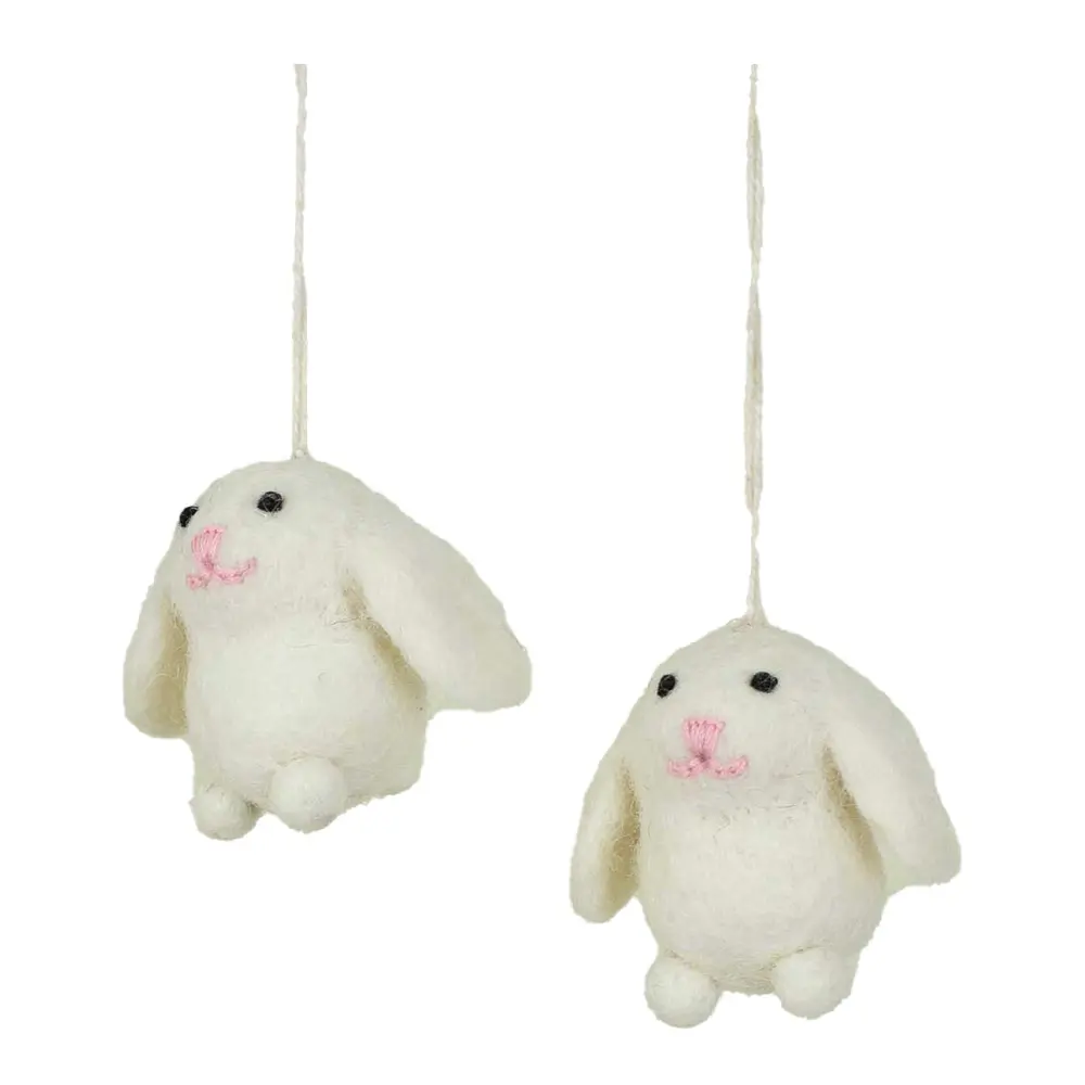 Pääsiäiskoriste Pupu 4x3 cm 2 kpl Valkoinen