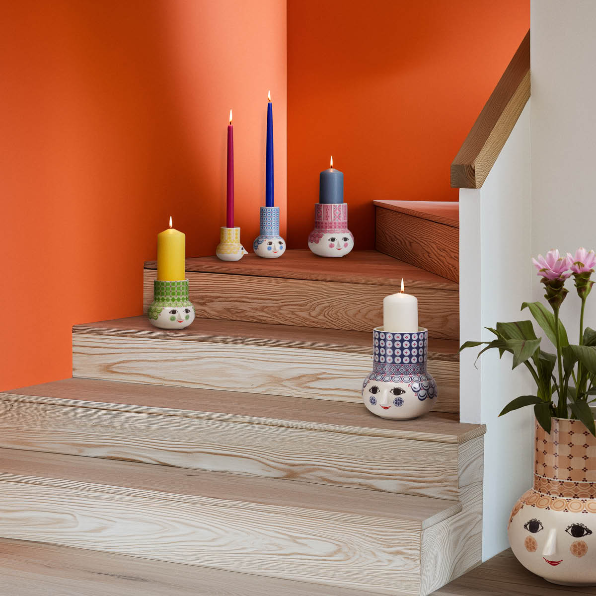 Bjørn Wiinblad Olga ljusstake 9 cm gul