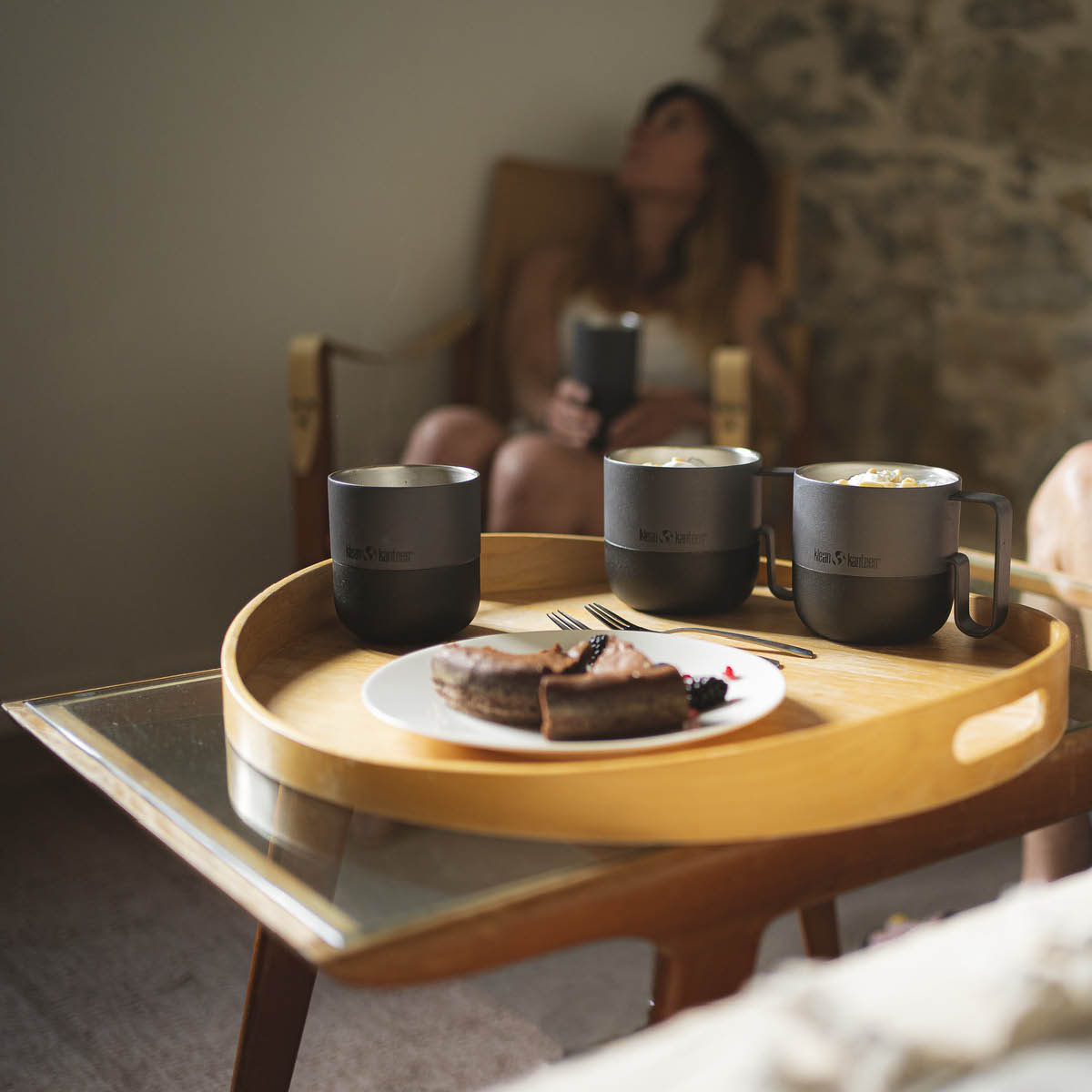 Klean Kanteen Rise Lowball kopp 30 cl med flipplokk asfalt