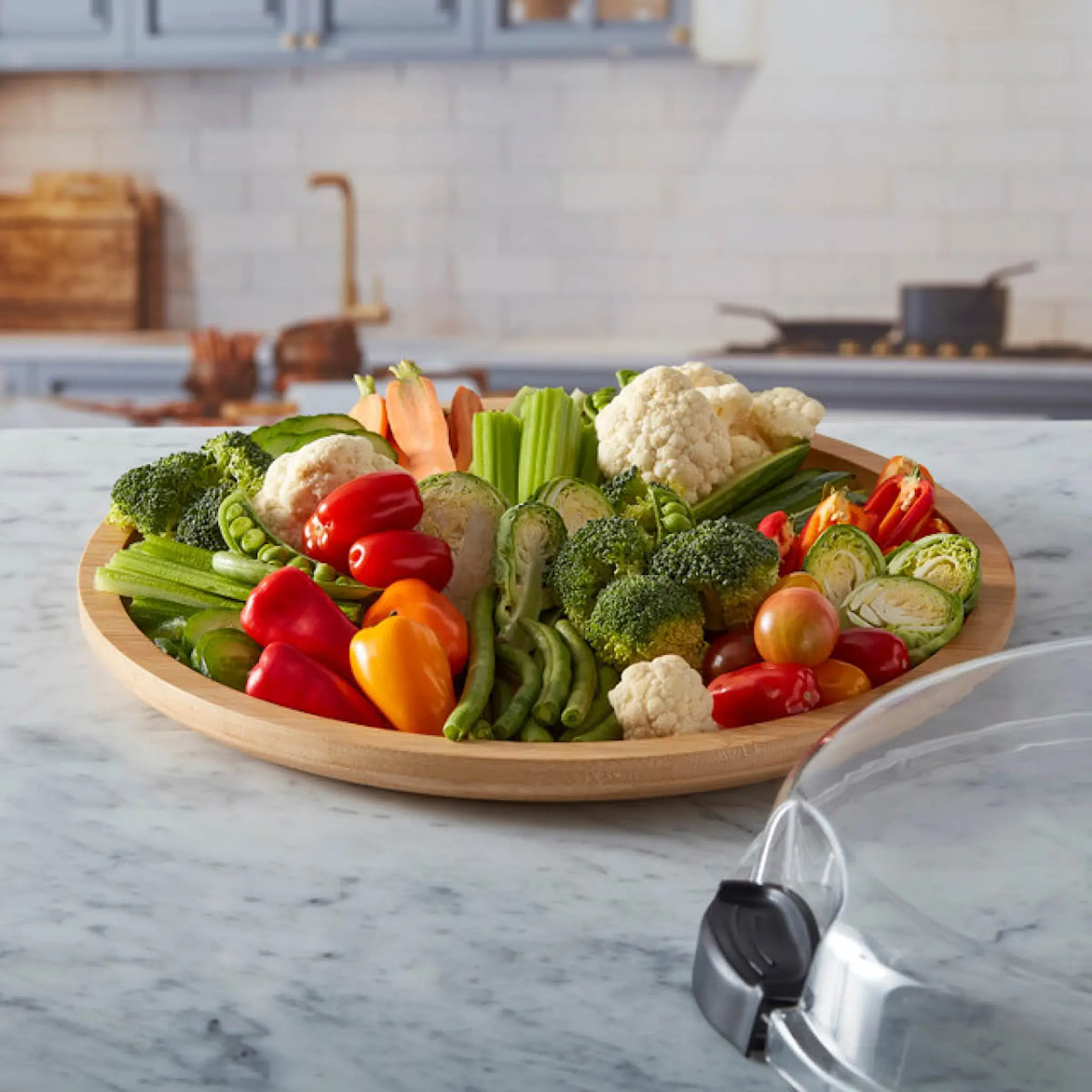 Farberware Build-a-Board Tarjoiluastia kannella 35,5 cm Kirkas/Bambu