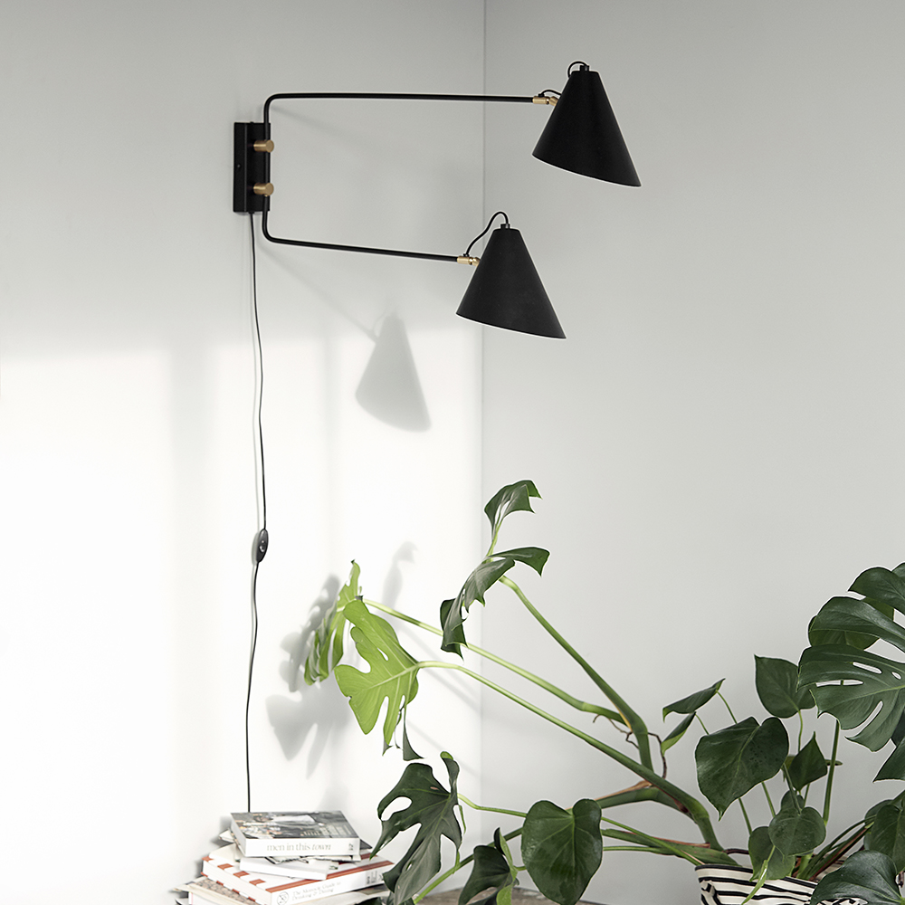 House Doctor Club Double vegglampe 42x81 cm svart