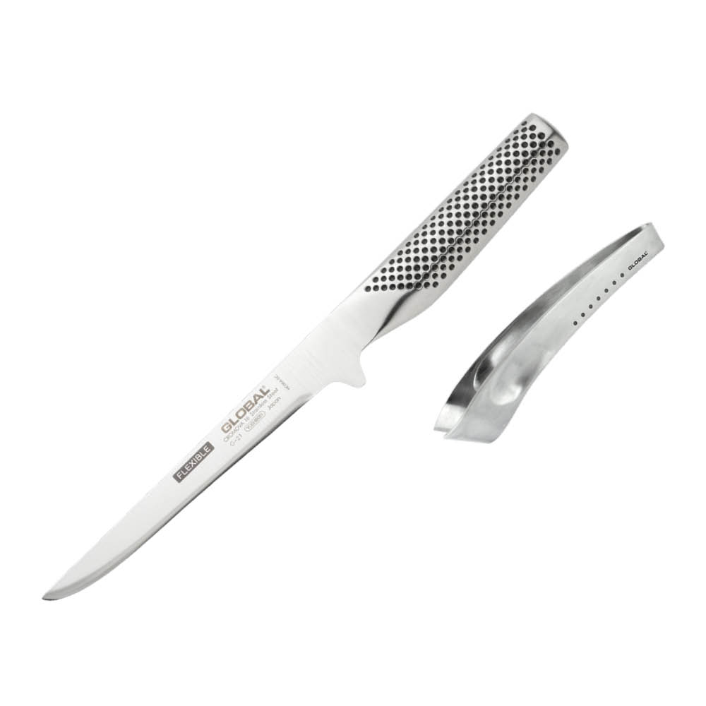 Global Global G-2163 filetkniv G21 + fiskebenspinsett 13 cm