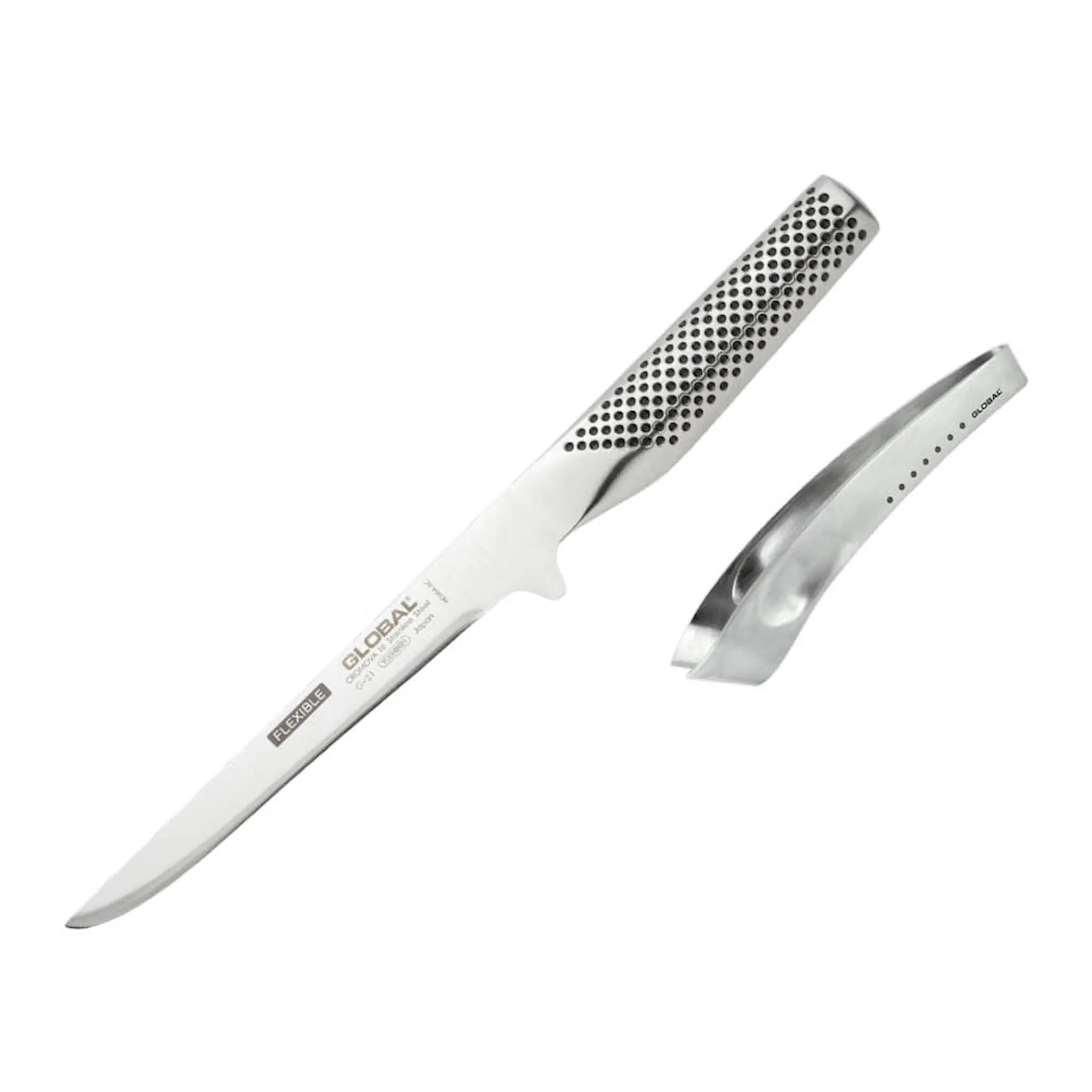 Global Global G-2163 filetkniv G21 + fiskebenspinsett 13 cm