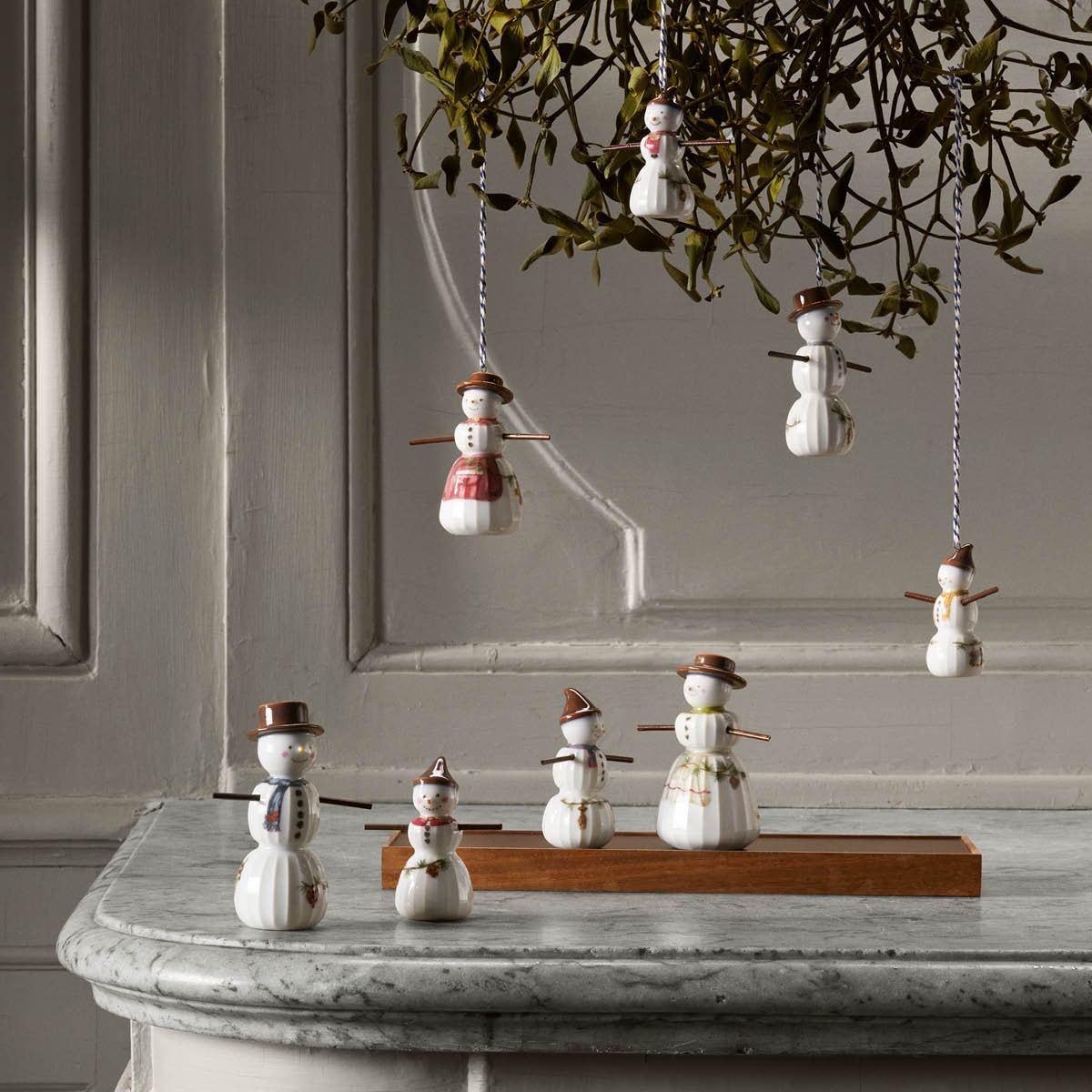 Kähler Hammershøi Christmas Snögubbe hängande 9,5 cm Vit