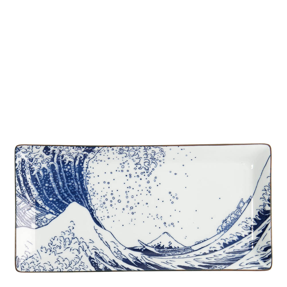 Tokyo Design Studio Hokusai Nami sushitallrik 23x11 cm blå/vit