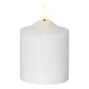 Flamme LED-Blockljus med timer 12 cm Vit