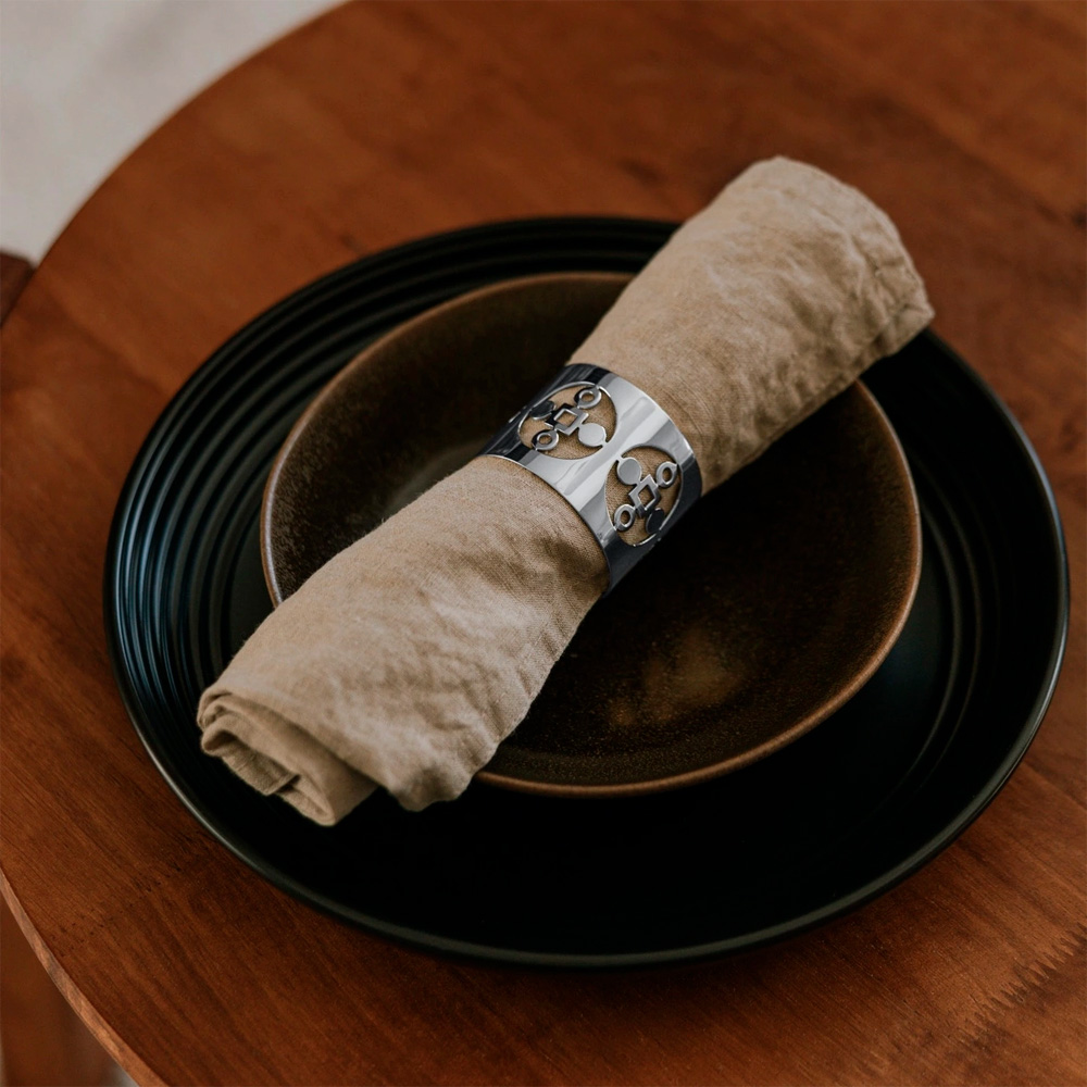 Hilke Anima Gemella serviettringer 5 cm 2 stk sølv