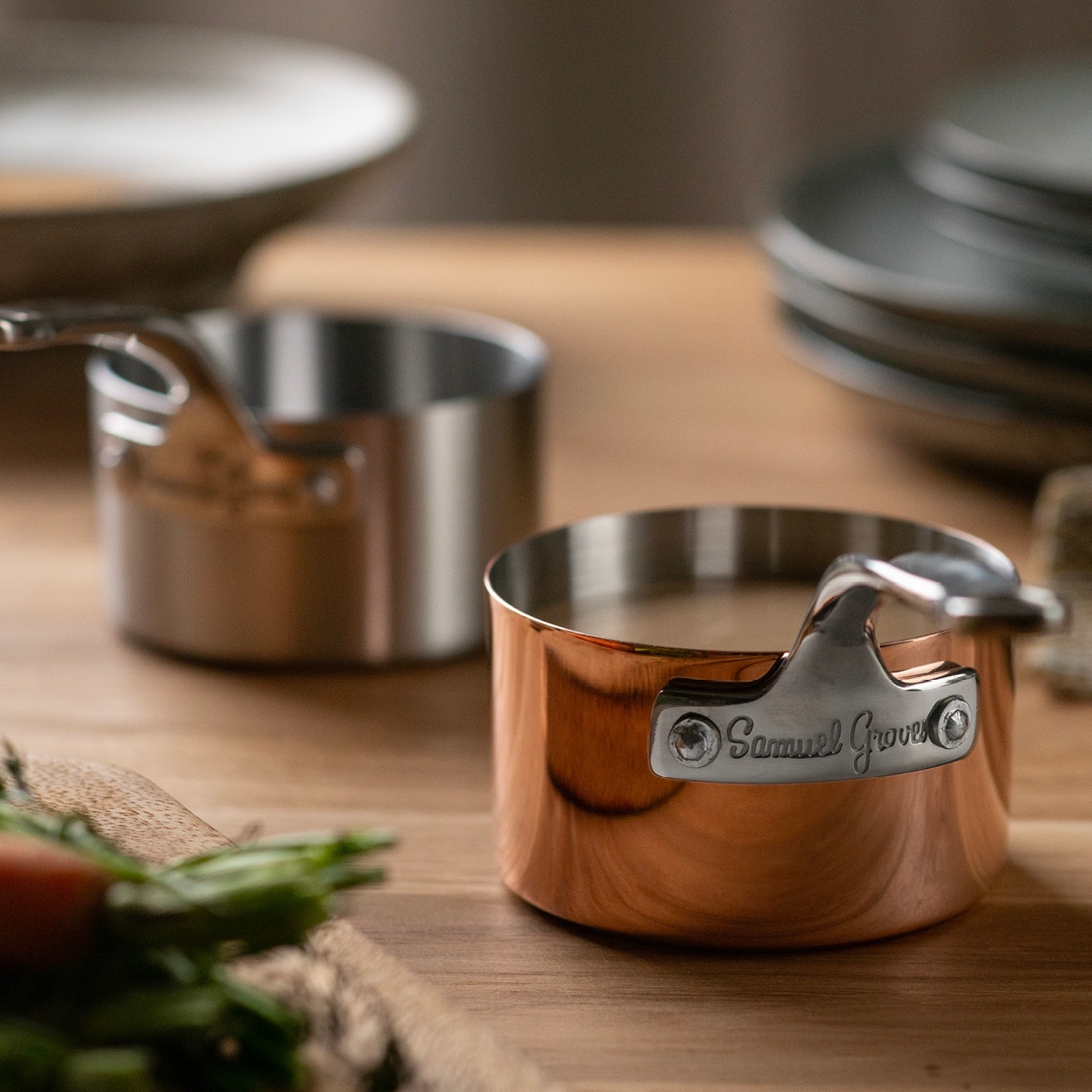 Samuel Groves Serveware minikasserollesett 3 deler 9 cm kobber