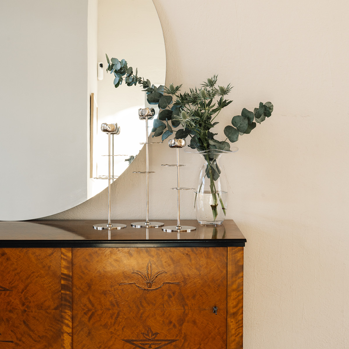 Hilke Ninfea Alta NP lysestake 40 cm sølv