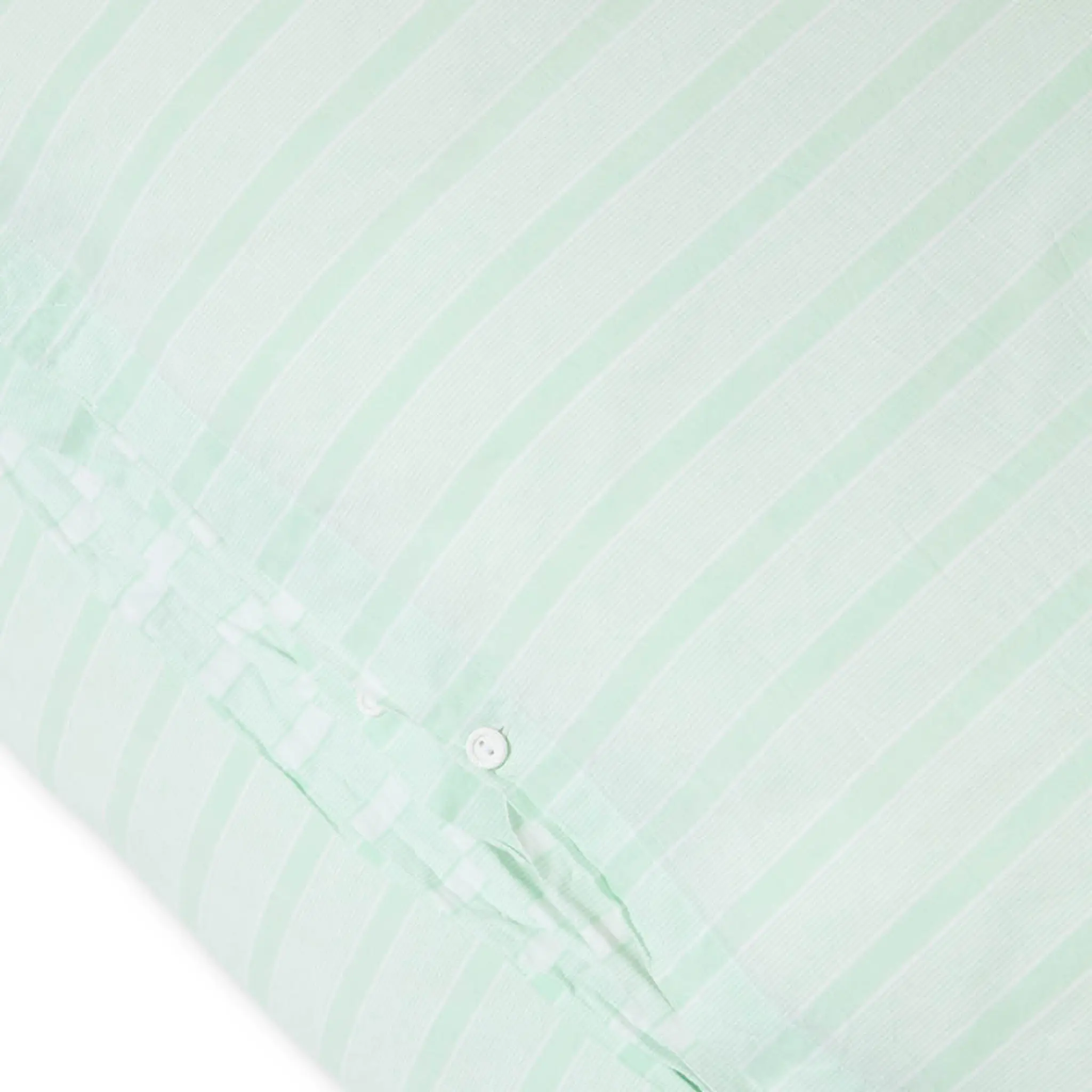Lexington Striped Cotton Percale påslakanset 150x220 cm grön/vit