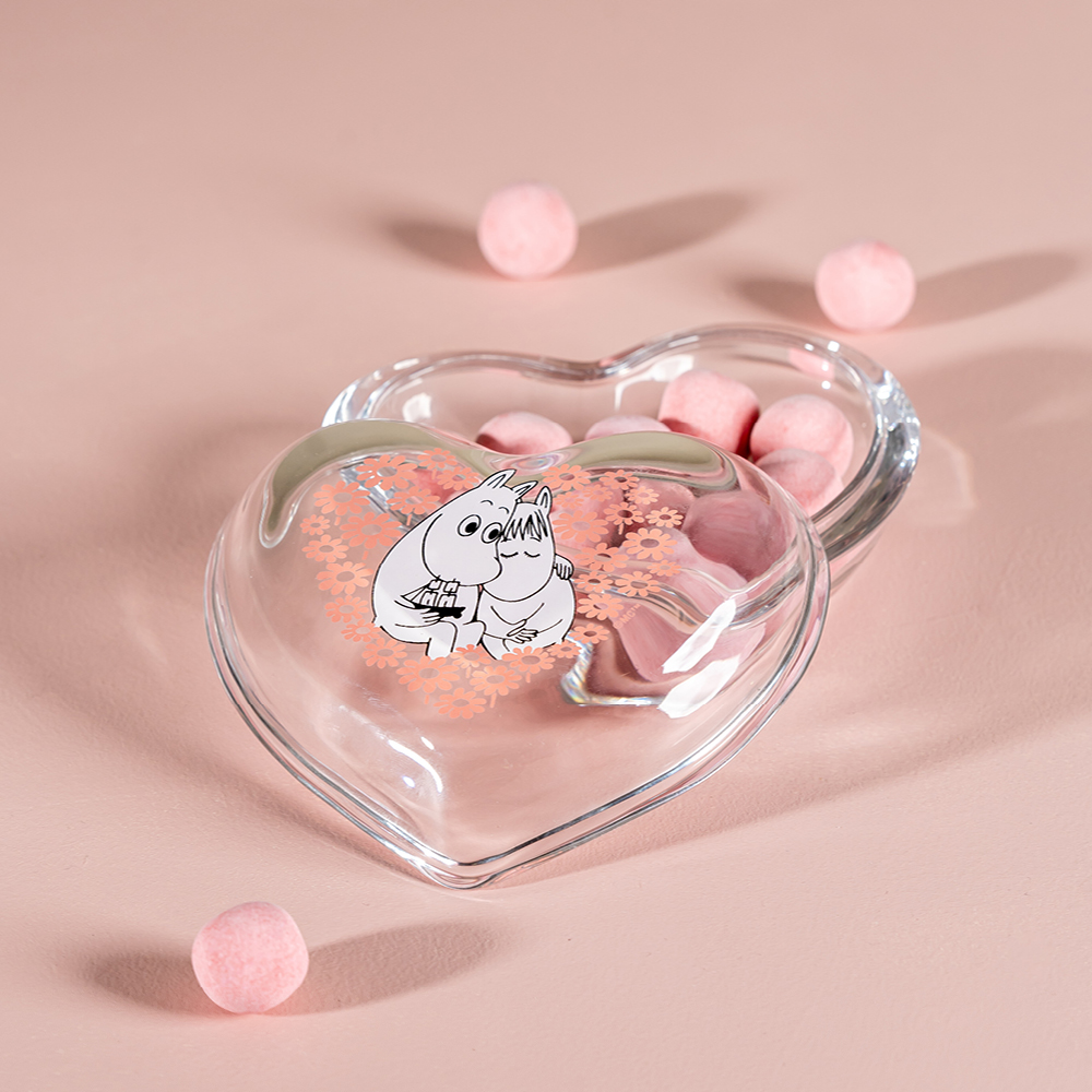 Muurla Mummi glasskrukke m/lokk 11,5 cm sammen rosa