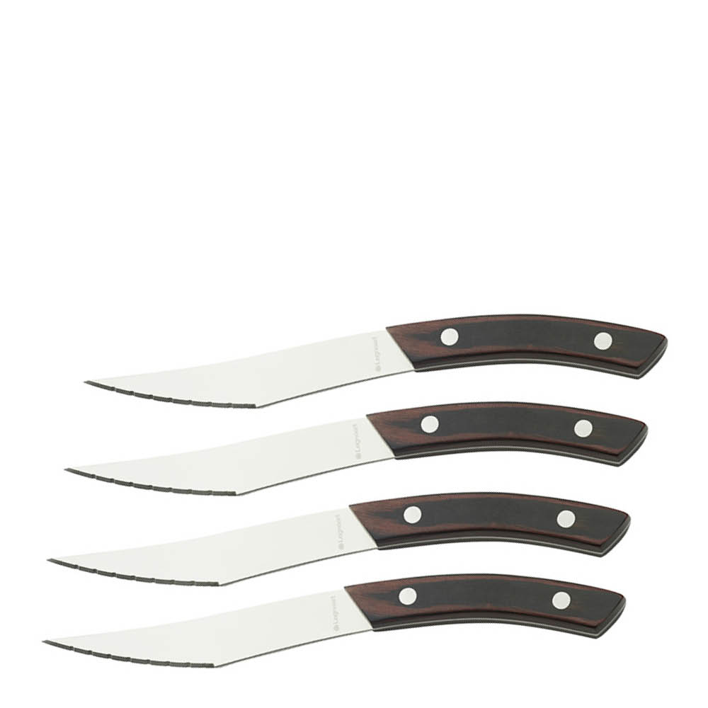 Legnoart Napoli pizza/grillkniv 4-pack stål med mörkt handtag