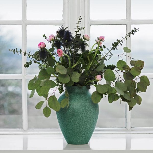 Knabstrup Keramik Vase 12,5 cm irr grønn