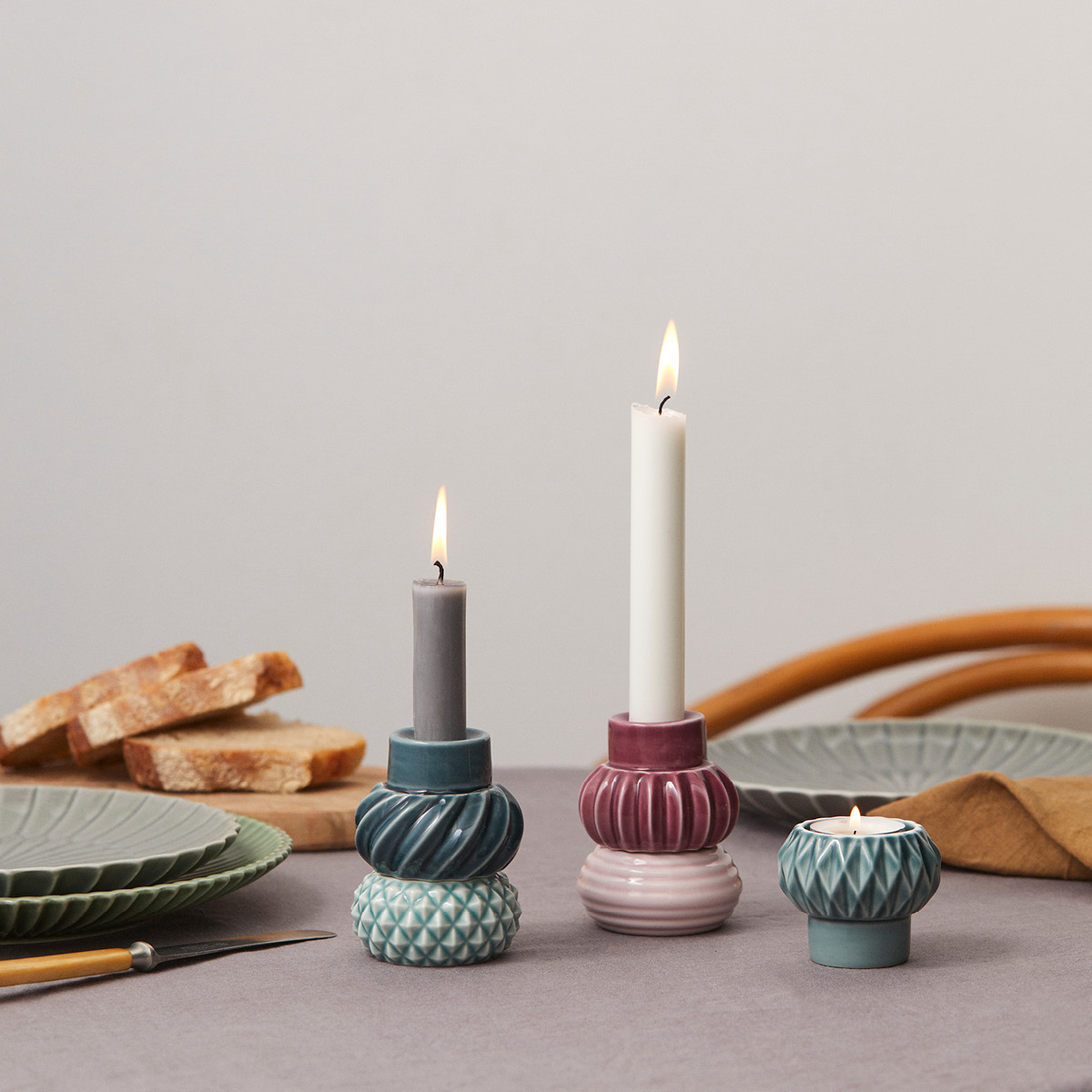 Dottir Samsurium Kynttilänjalka 3 osaa Dark/Powder/Aubergine