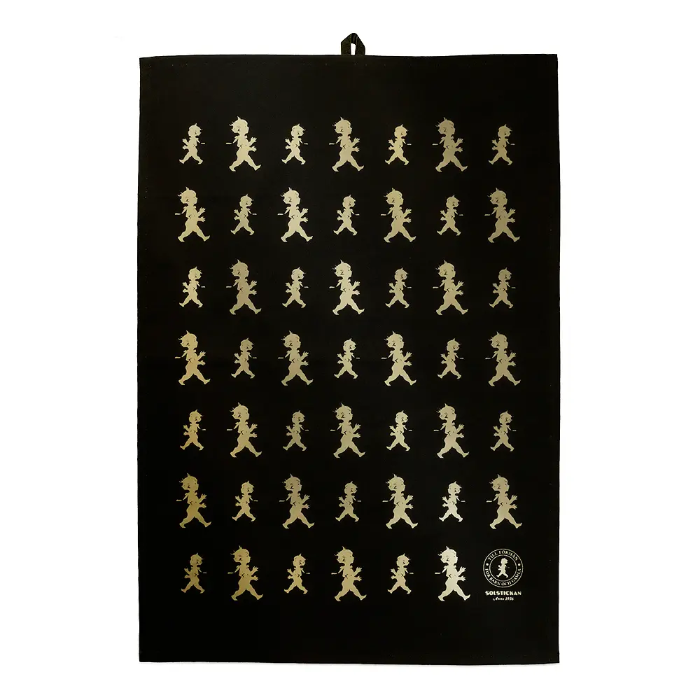 Keittiöpyyhe 50x70 cm Musta/Kulta