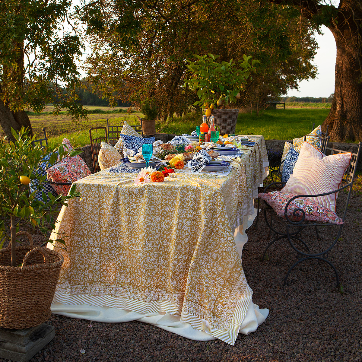 Chamois Margerita duk 150x350 cm yellow olive