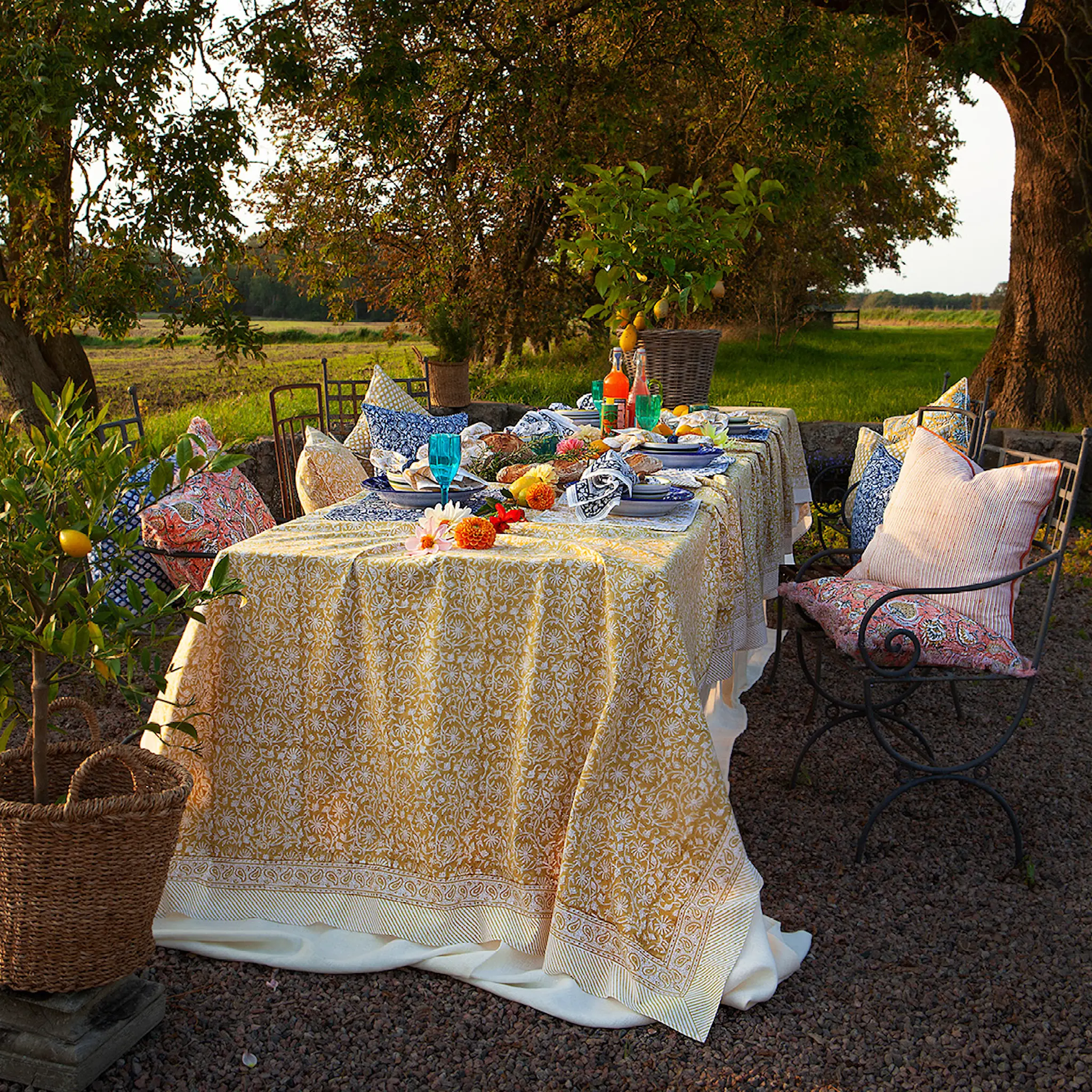 Chamois Margerita duk 150x350 cm yellow olive