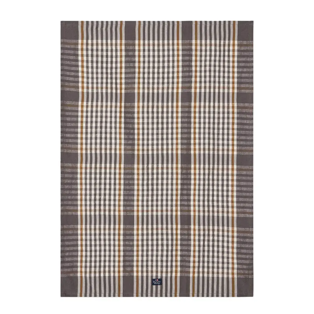 Rutete kjøkkenhåndkle 50x70 cm grå/hvit/fudge