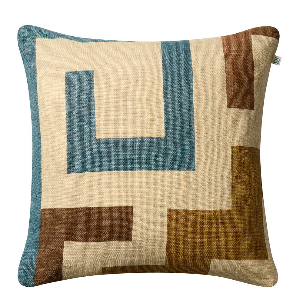 Chhatwal & Jonsson Aman putetrekk lin 50x50 cm Heaven Blue/Taupe/Khaki