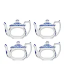 Blue Italian servettring 4-pack blå/vit