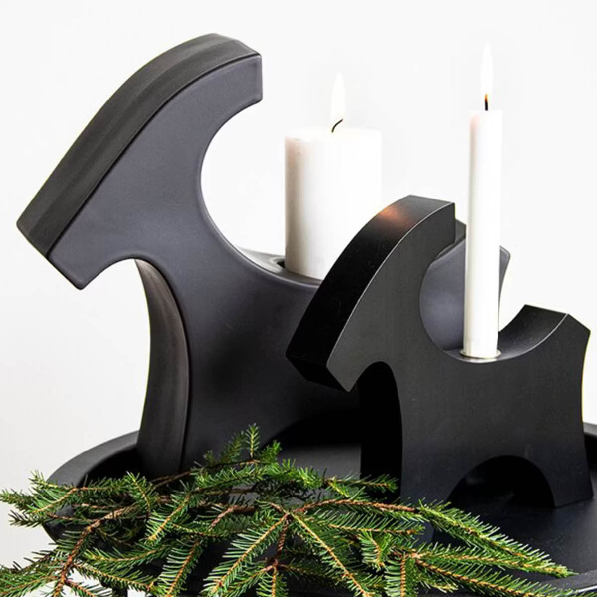 Rotor Design Ljusstake träbock 25x23cm lackad svart