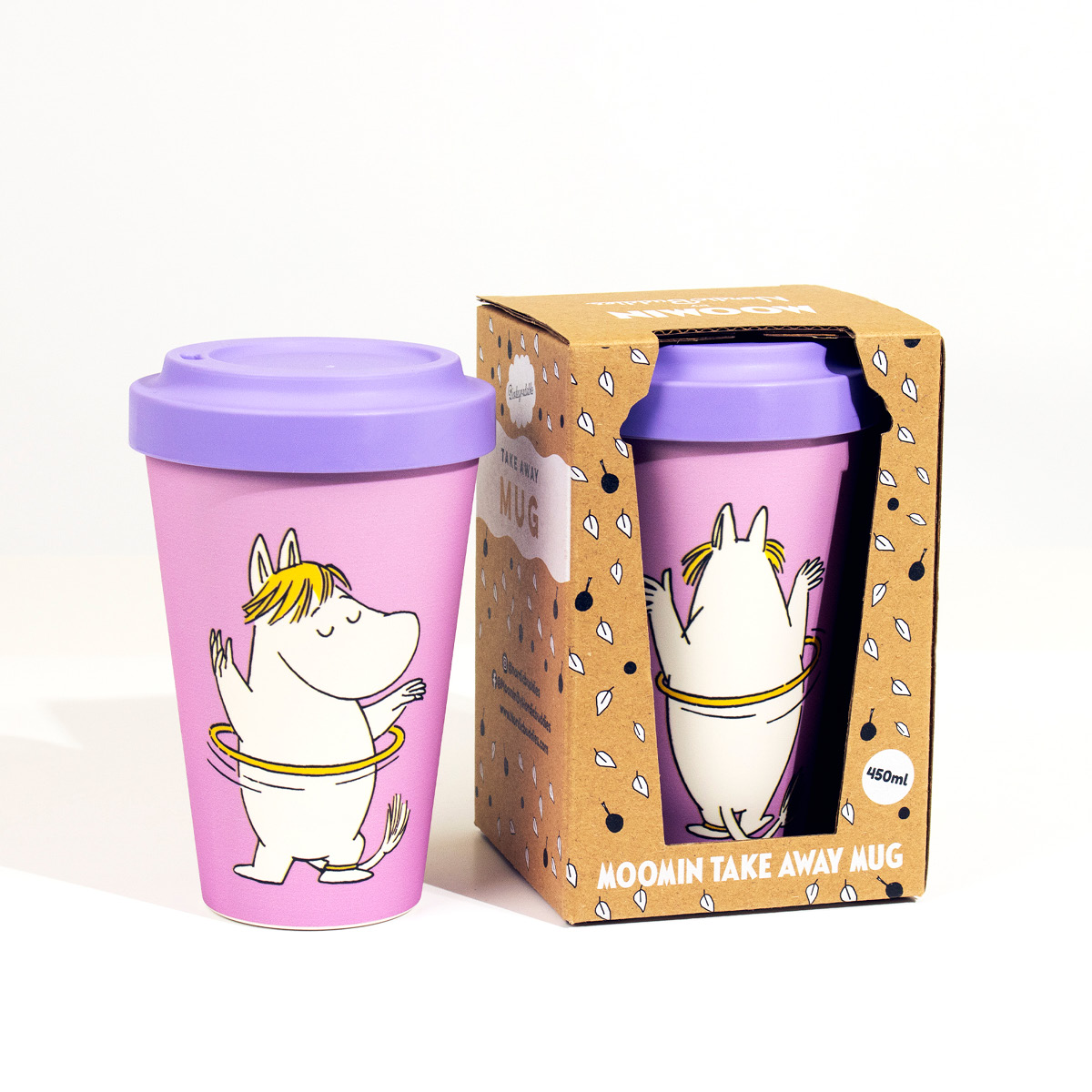 Nordicbuddies Mumin take away mugg 45 cl Snorkfröken hula hoop dance rosa