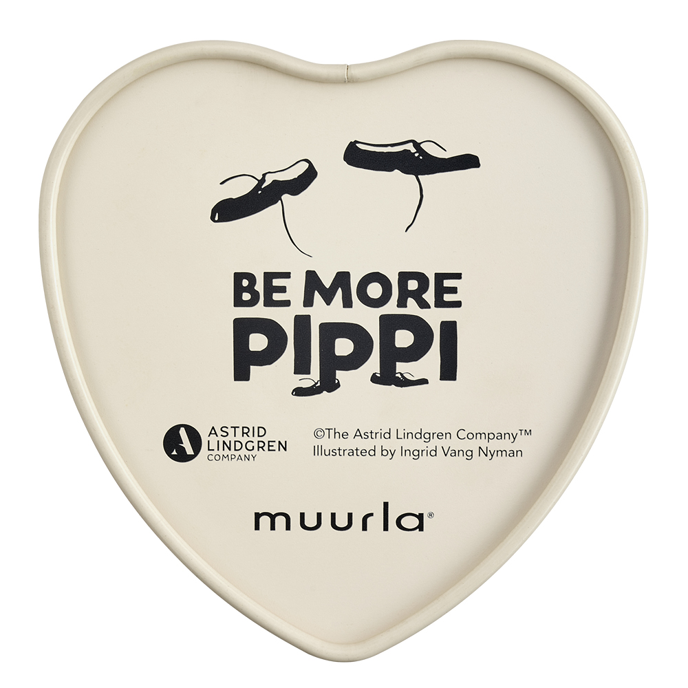 Muurla Be more Pippi plåtburk 10x4 cm hjärta beige
