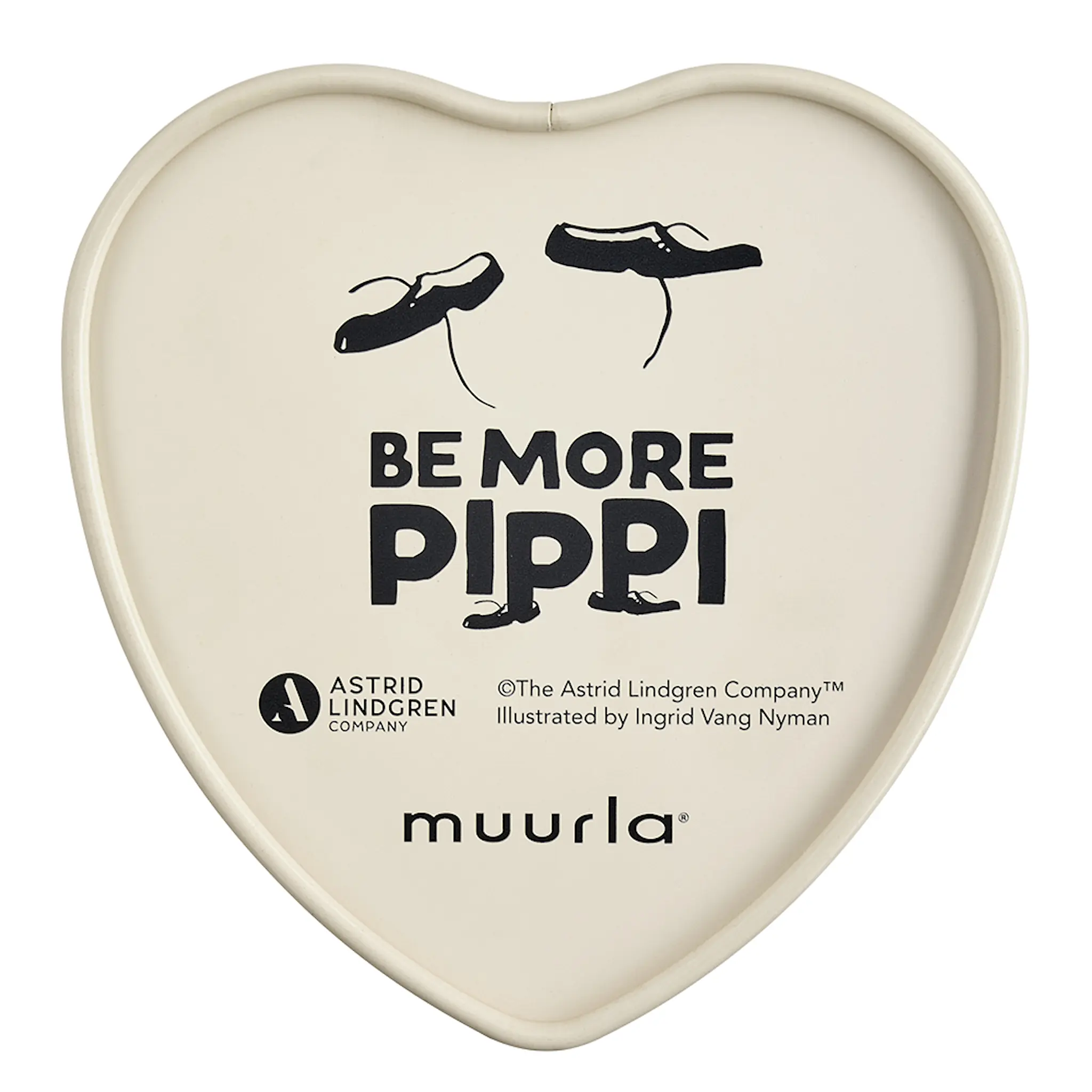 Muurla Be more Pippi plåtburk 10x4 cm hjärta beige