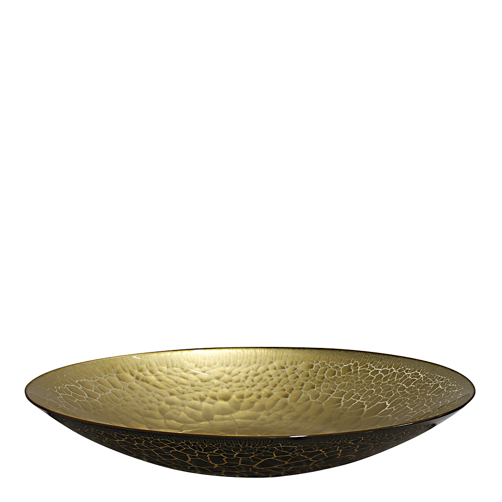 Nybro Crystal Croco Fat 39 cm Svart/Guld