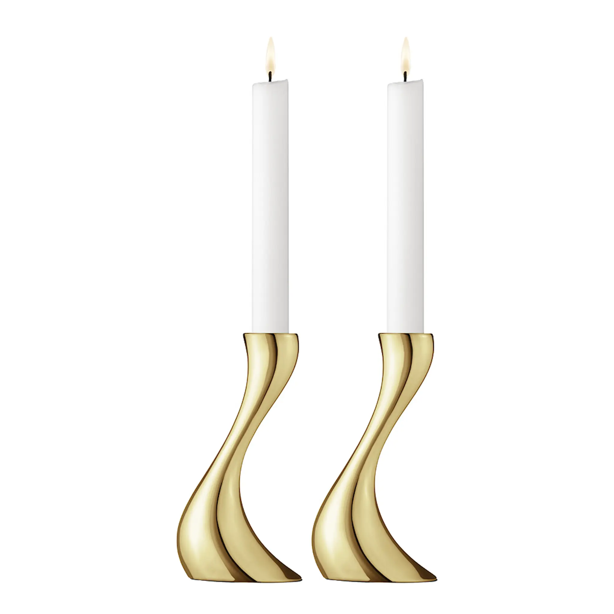 Georg Jensen Cobra ljusstake 16 cm 2-pack guld