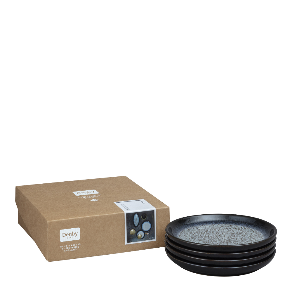 Denby Halo Tallrik Coupe 21 cm 4-pack Blå-svart
