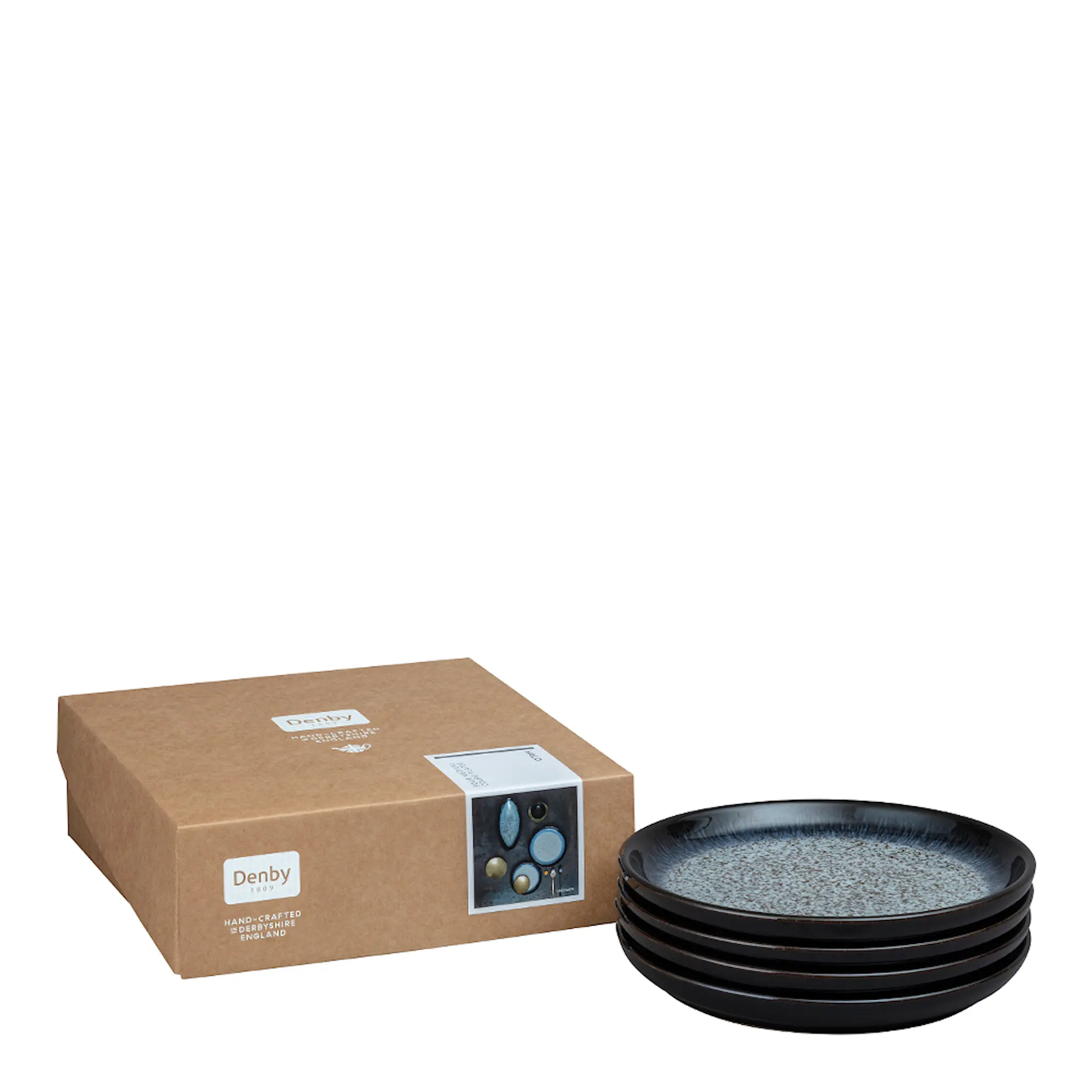 Denby Halo Tallrik Coupe 21 cm 4-pack Blå-svart